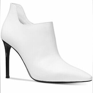 Michael Kors Corrine Optic White Leather Women Booties Size 8.5